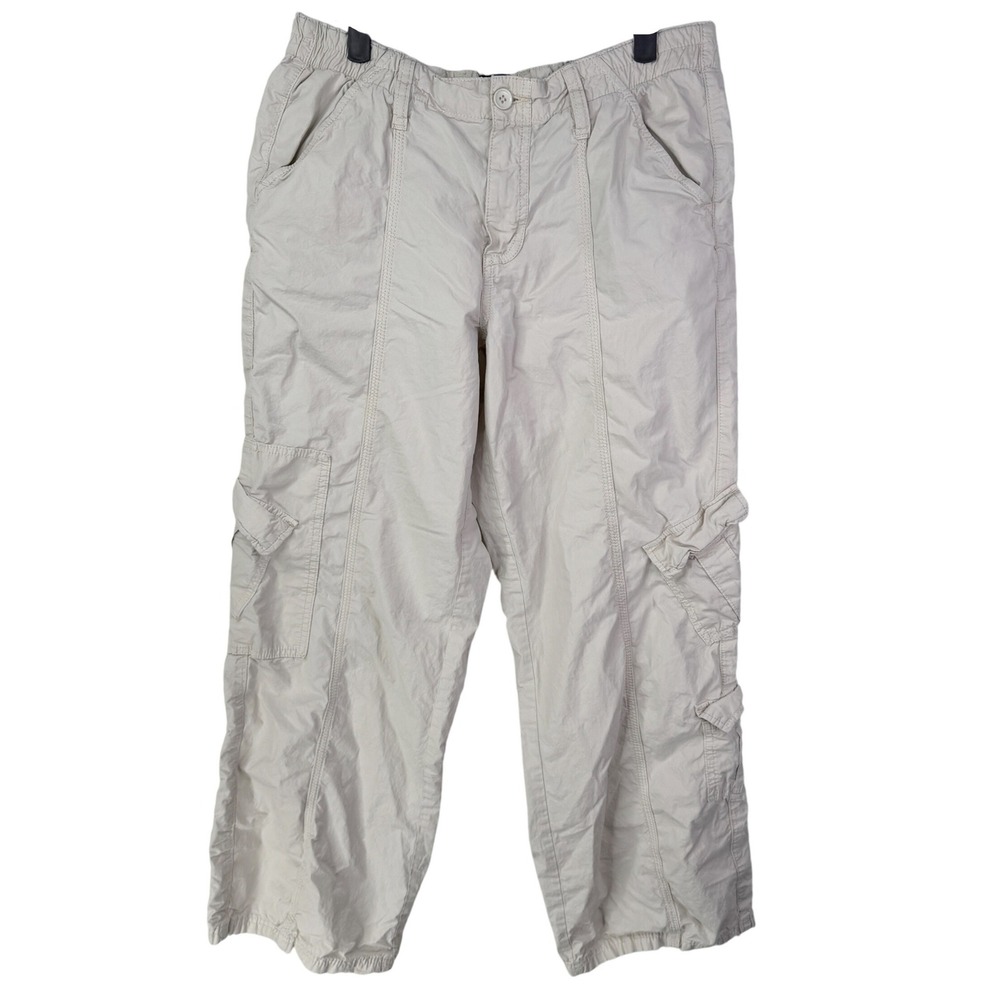 BDG Urban Outfitters Cargo Utility Pants Light Beige Women's Size L Y2K Relaxed